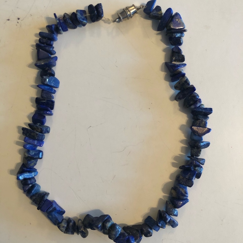 Blue puka chip shell necklace